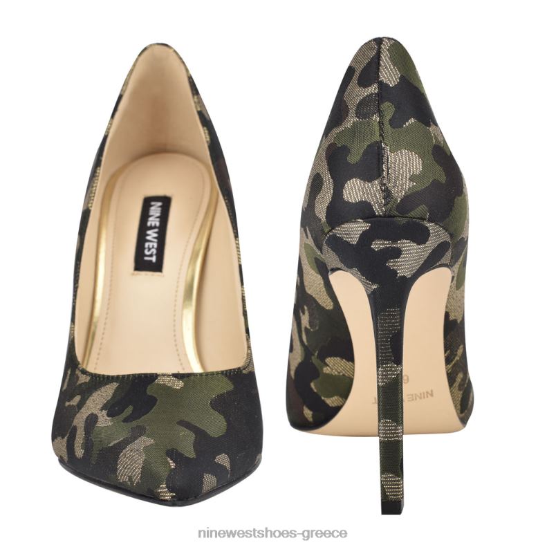 Nine West μυτερές αντλίες ποδιών tatiana 2JJ4N1482 μεταλλικό camo