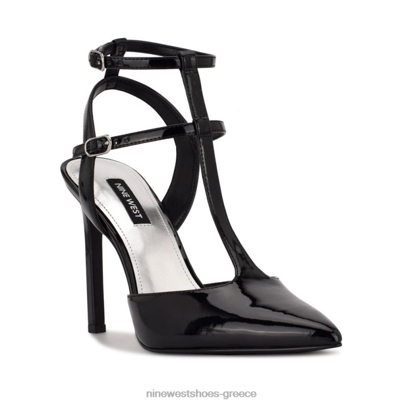 Nine West αντλία ιμάντα αστραγάλου tayes 2JJ4N1518 μαύρη πατέντα