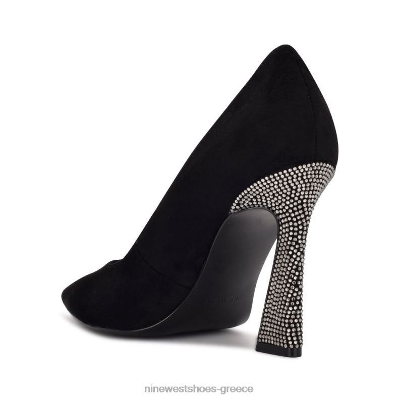 Nine West Μυτερές αντλίες μύτης trendz 2JJ4N1478 μαύρο σουέτ/στρας