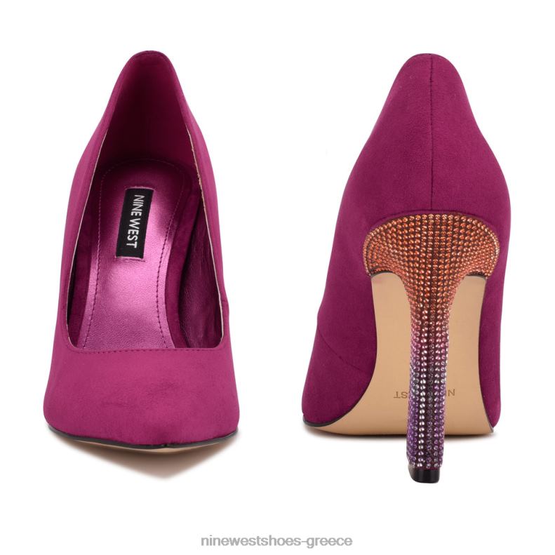 Nine West Μυτερές αντλίες μύτης trendz 2JJ4N1533 ροζ σουέτ/στρας