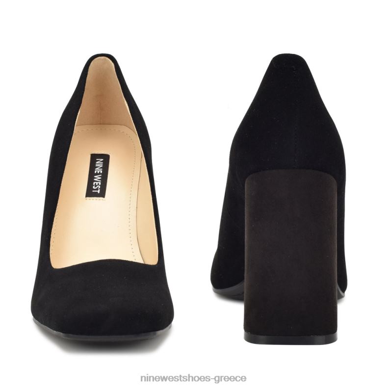 Nine West αντλίες φτέρνας μπλοκ yolend 2JJ4N2112 μαύρο σουέτ