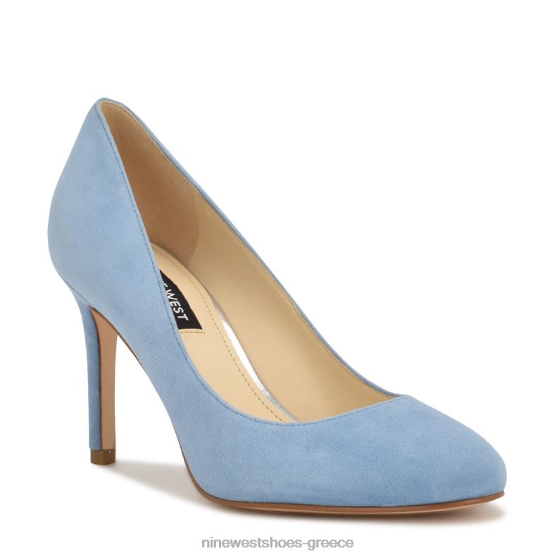 Nine West dylan στρογγυλές αντλίες δακτύλων 2JJ4N1187 baby blue σουέτ