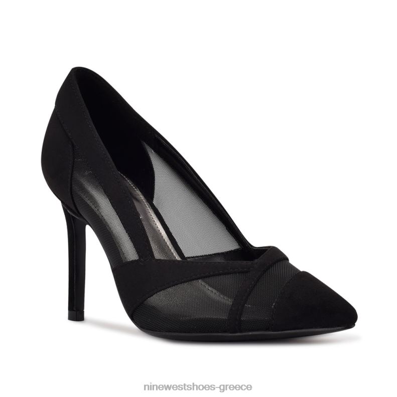 Nine West αντλίες φορεμάτων evani 2JJ4N1224 μαύρο σουέτ/δικτυωτό