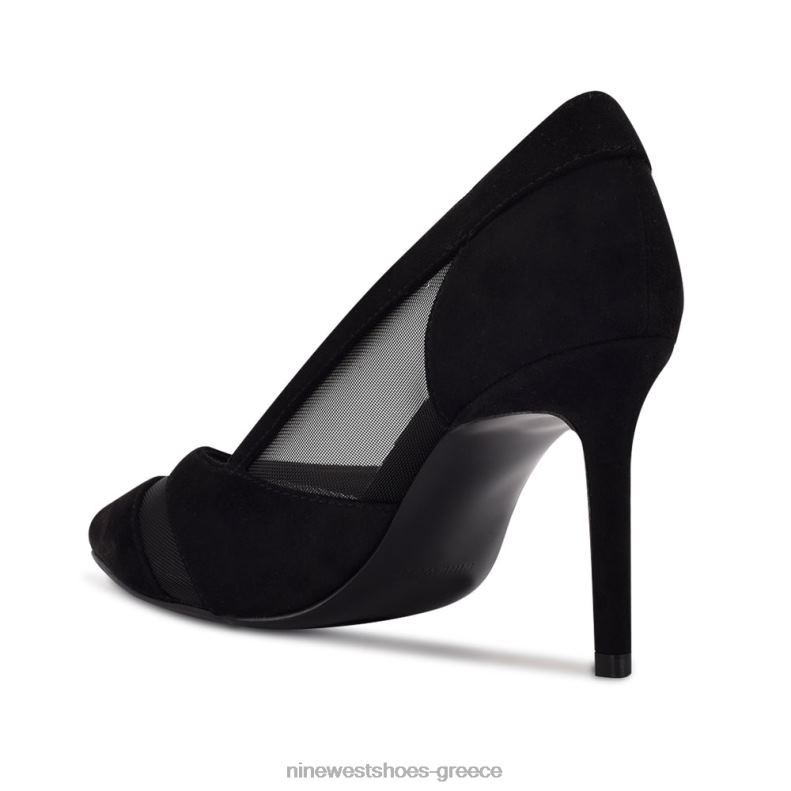 Nine West αντλίες φορεμάτων evani 2JJ4N1224 μαύρο σουέτ/δικτυωτό