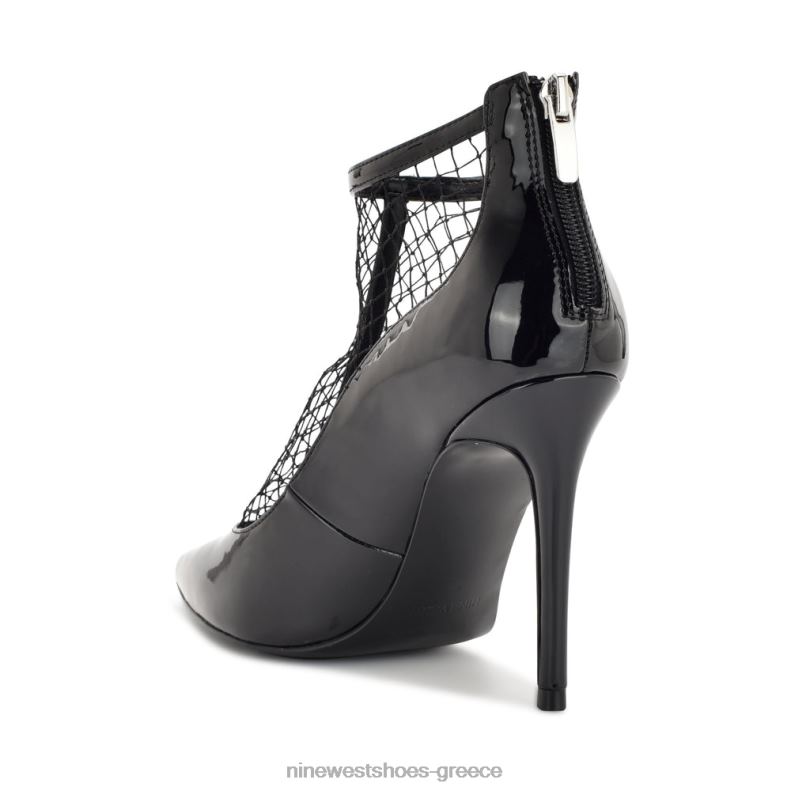 Nine West διχτυωτό φόρεμα μποτάκια 2JJ4N1636 μαύρο δίπλωμα ευρεσιτεχνίας/πλέγμα