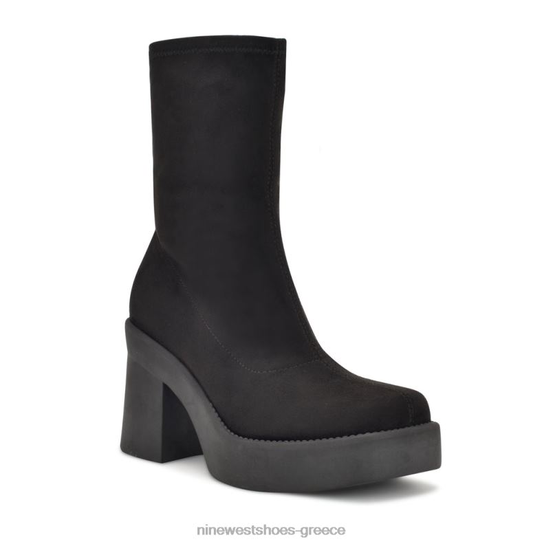 Nine West μποτάκια πλατφόρμας με τακούνι gerri 2JJ4N2915 μαύρο σουέτ