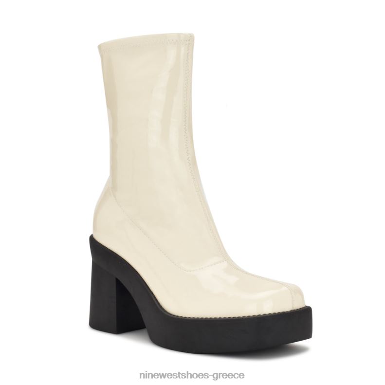 Nine West μποτάκια πλατφόρμας με τακούνι gerri 2JJ4N2920 chic cream πατέντα