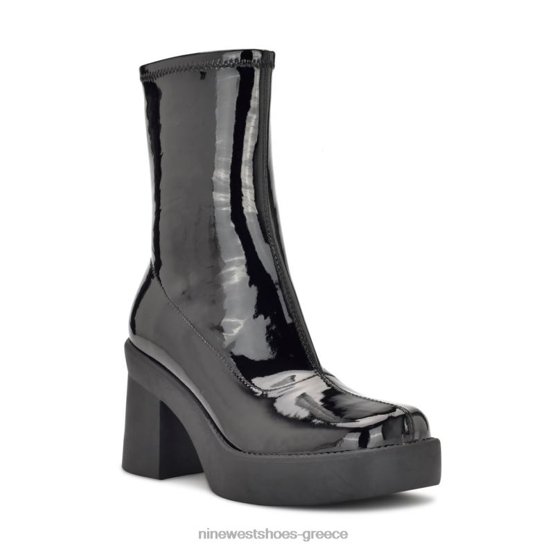 Nine West μποτάκια πλατφόρμας με τακούνι gerri 2JJ4N2921 μαύρη πατέντα