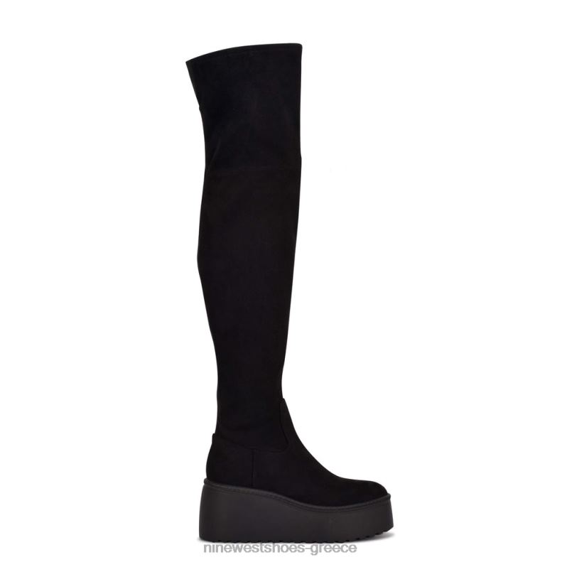 Nine West μπότες πλατφόρμας hojo over the knee 2JJ4N2916 μαύρο σουέτ