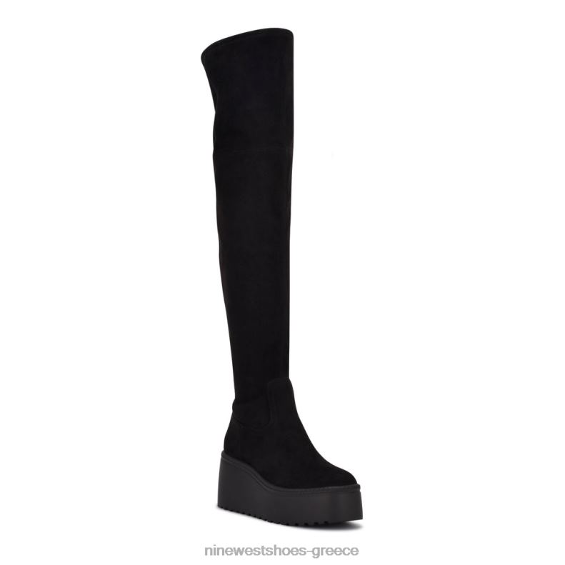 Nine West μπότες πλατφόρμας hojo over the knee 2JJ4N2916 μαύρο σουέτ