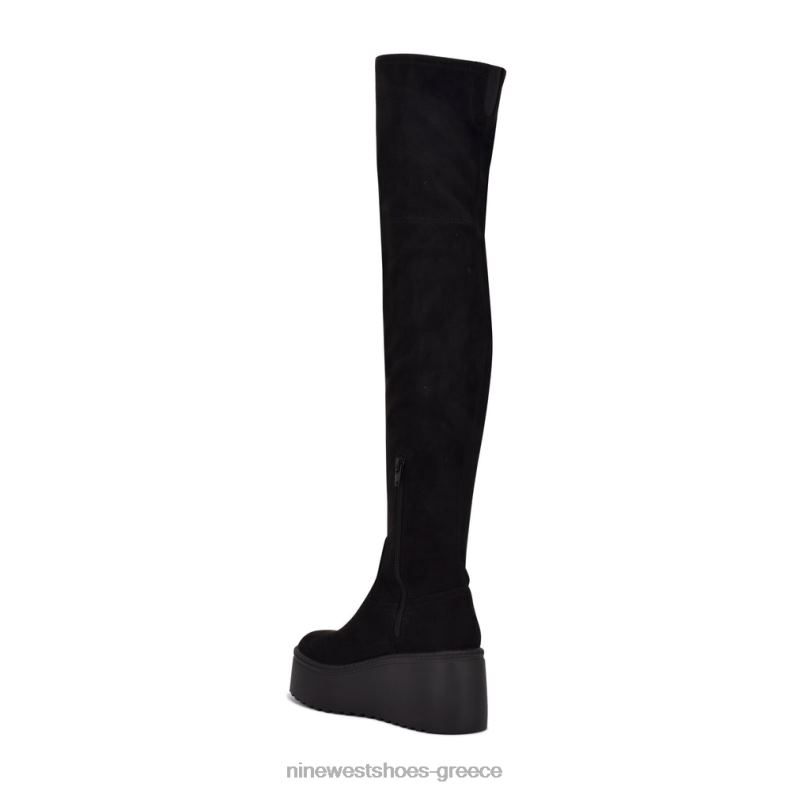 Nine West μπότες πλατφόρμας hojo over the knee 2JJ4N2916 μαύρο σουέτ