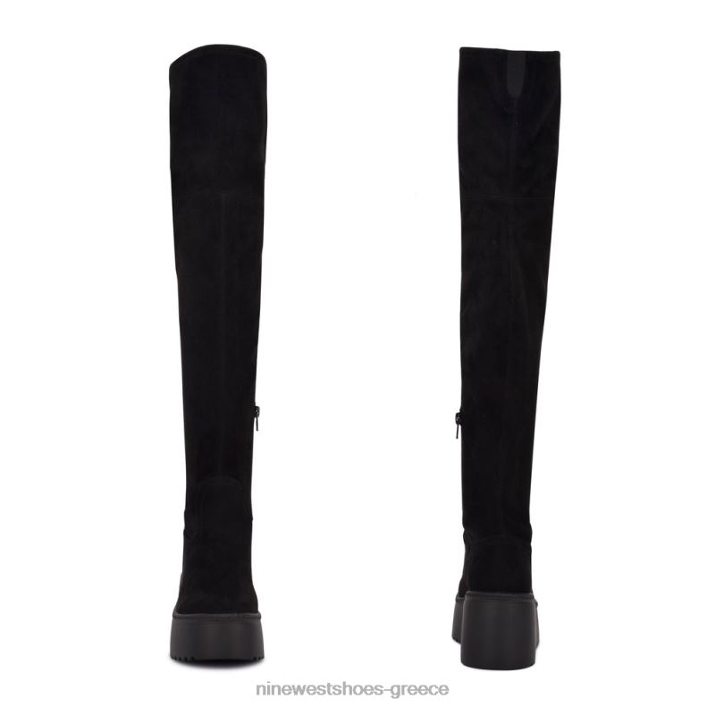 Nine West μπότες πλατφόρμας hojo over the knee 2JJ4N2916 μαύρο σουέτ