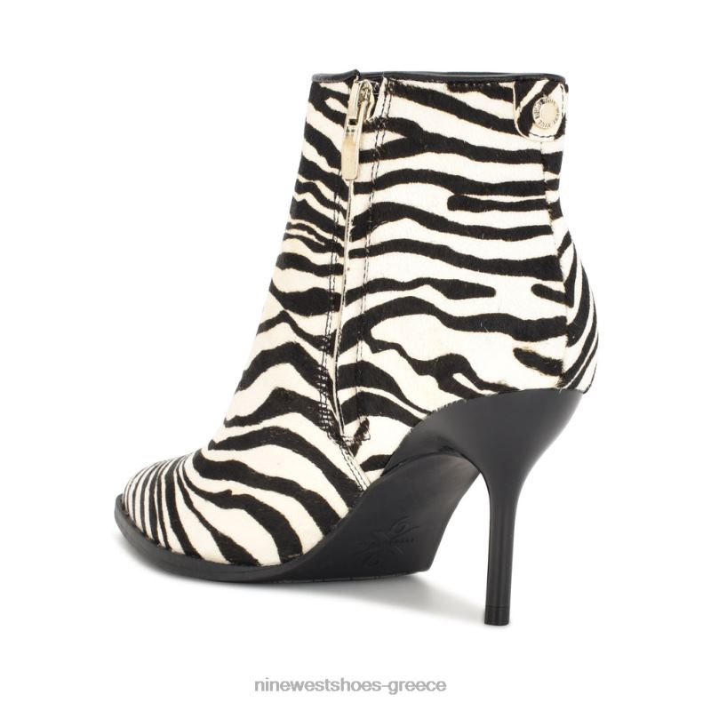 Nine West jacks 9x9 μυτερά μποτάκια 2JJ4N2907 ζέβρα μαλλί