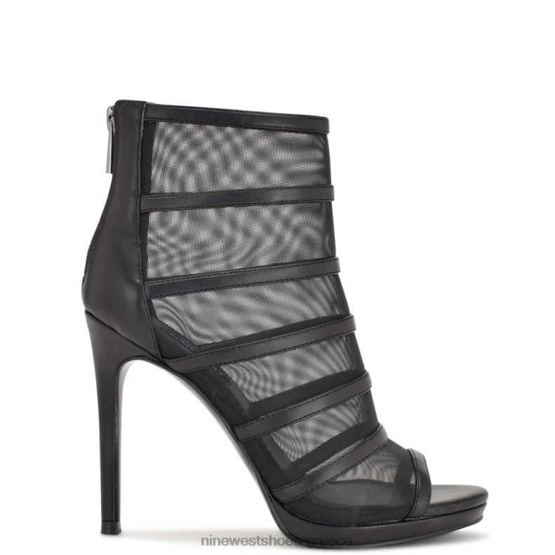 Nine West Μποτάκια peep toe larang mesh 2JJ4N1782 μαύρος