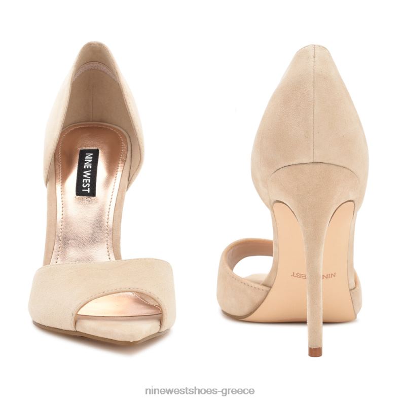 Nine West τιμή peep toe αντλίες 2JJ4N1316 μόλις γυμνό σουέτ