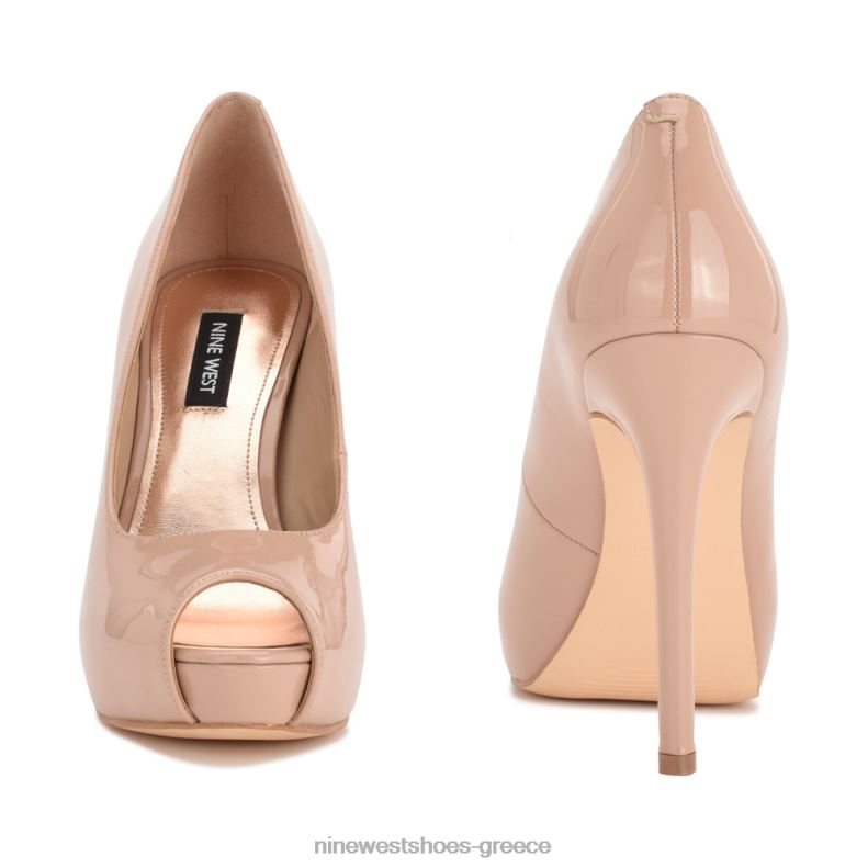 Nine West αντλίες peep toe πλατφόρμας hehr 2JJ4N1289 μόλις γυμνό δίπλωμα ευρεσιτεχνίας