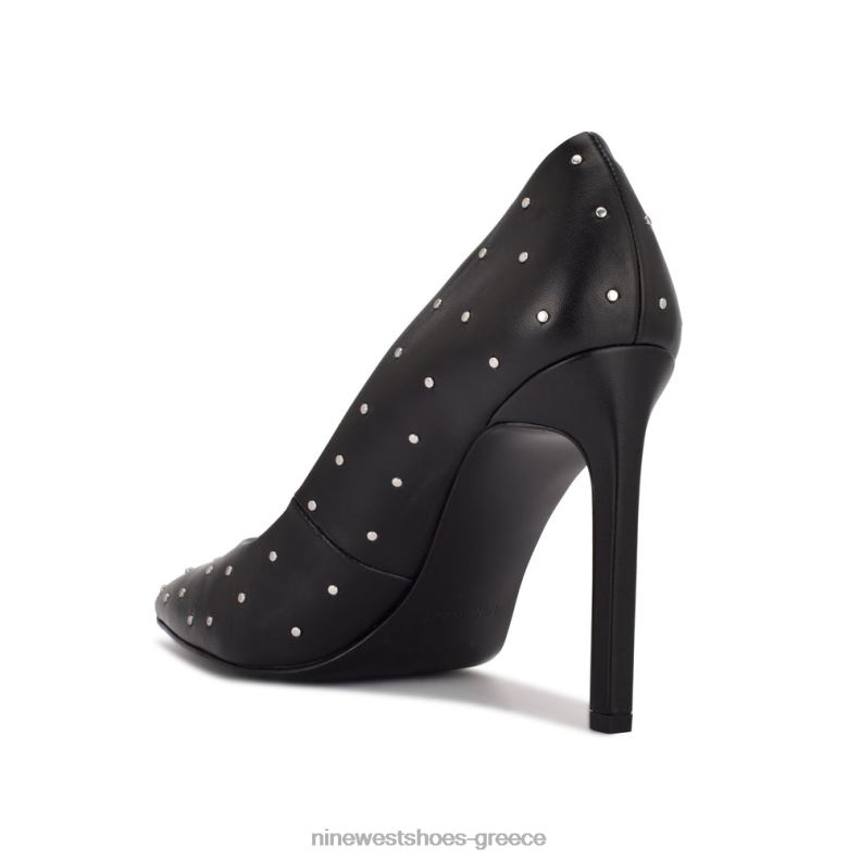 Nine West μυτερά δάχτυλα με καρφιά tatiana 2JJ4N1365 μαύρα δερμάτινα καρφιά