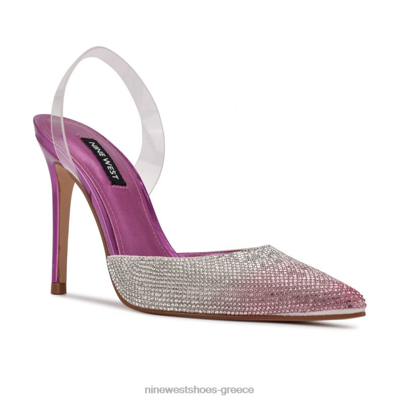 Nine West Fabry μυτερές αντλίες slingback 2JJ4N1910 ροζ μούλτι