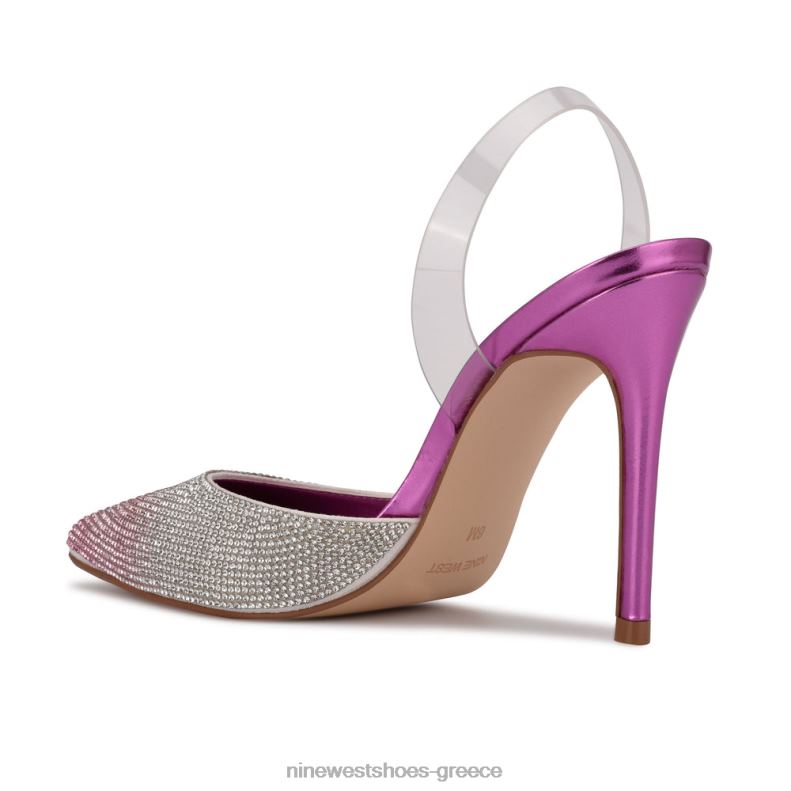 Nine West Fabry μυτερές αντλίες slingback 2JJ4N1910 ροζ μούλτι