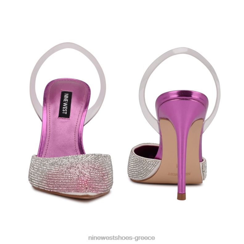 Nine West Fabry μυτερές αντλίες slingback 2JJ4N1910 ροζ μούλτι