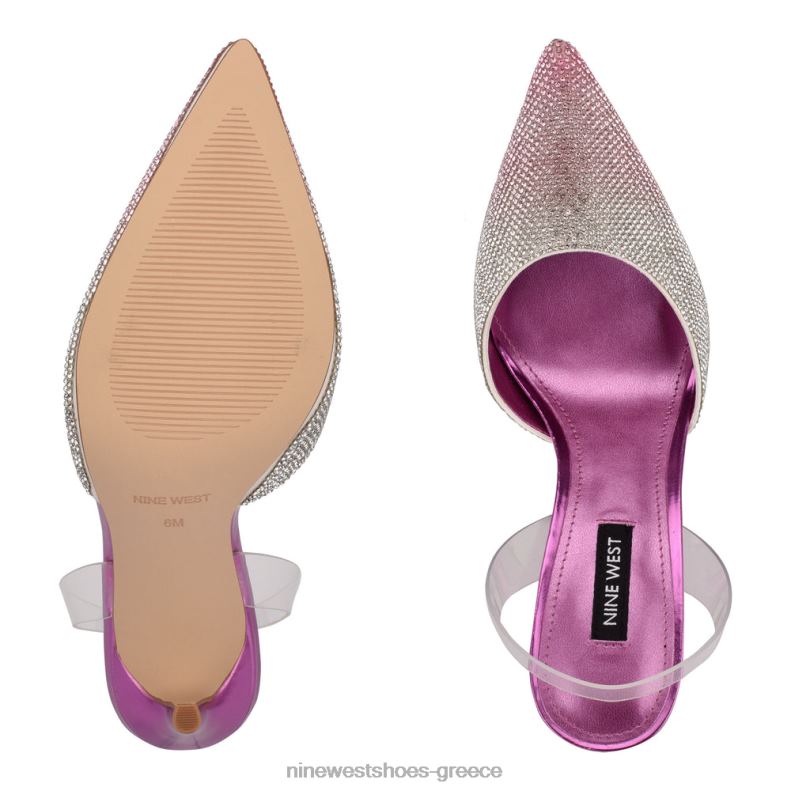 Nine West Fabry μυτερές αντλίες slingback 2JJ4N1910 ροζ μούλτι