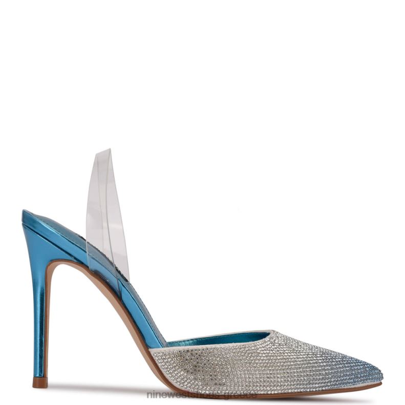 Nine West Fabry μυτερές αντλίες slingback 2JJ4N1911 μπλε πολυ