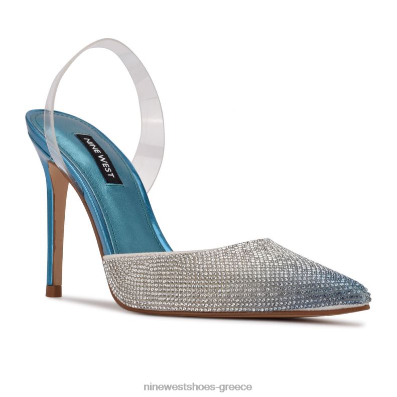 Nine West Fabry μυτερές αντλίες slingback 2JJ4N1911 μπλε πολυ