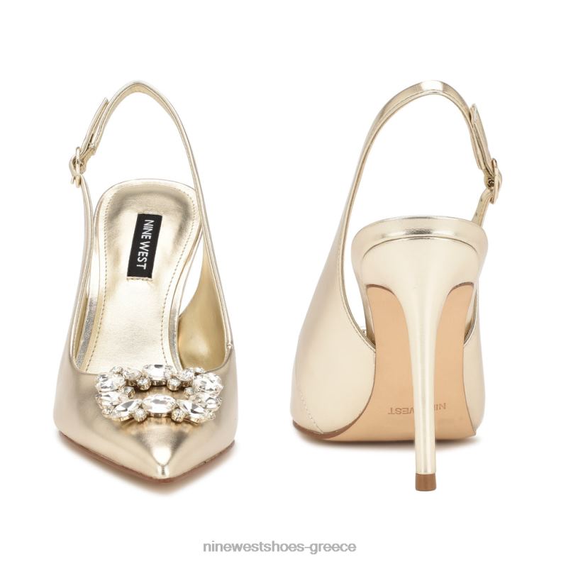 Nine West famey slingback αντλίες 2JJ4N1094 κρύσταλλο πλατίνο