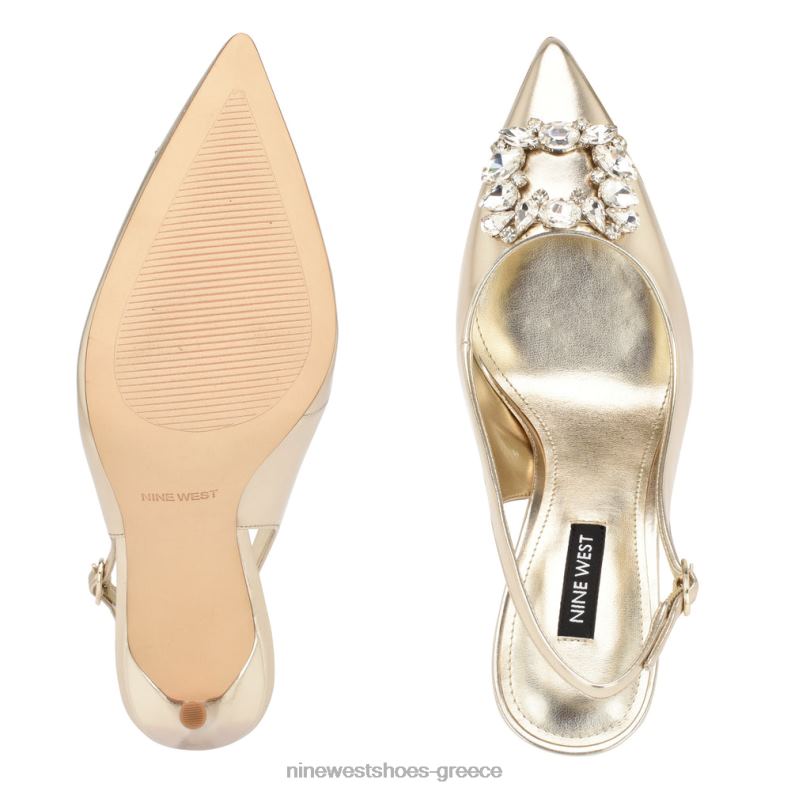 Nine West famey slingback αντλίες 2JJ4N1094 κρύσταλλο πλατίνο