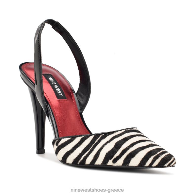 Nine West flory αντλίες slingback 2JJ4N1348 ζέβρα μαλλί