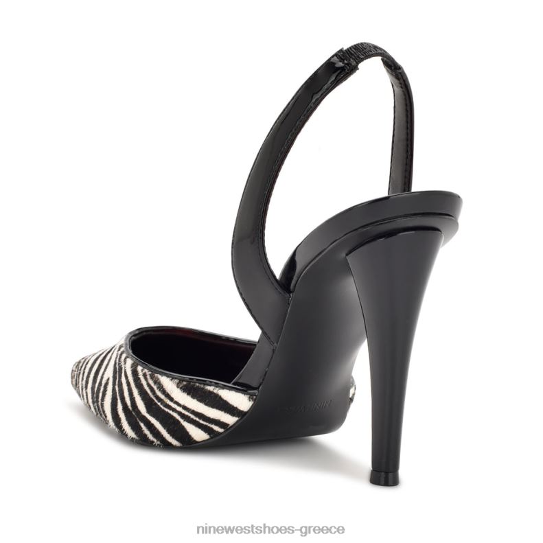 Nine West flory αντλίες slingback 2JJ4N1348 ζέβρα μαλλί