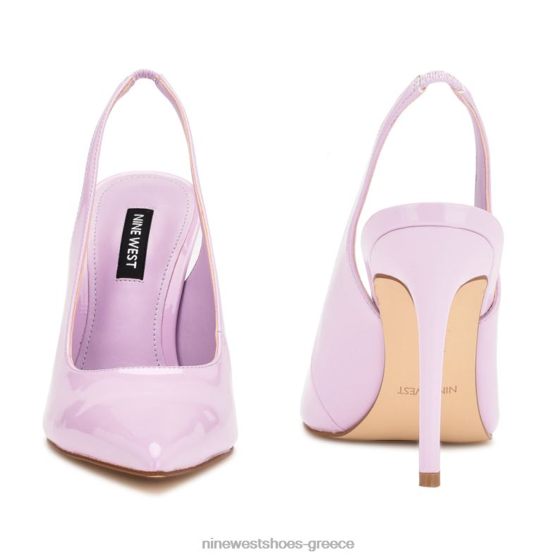 Nine West φτερά μυτερά δάχτυλα slingback αντλίες 2JJ4N1085 μωβ πατέντα