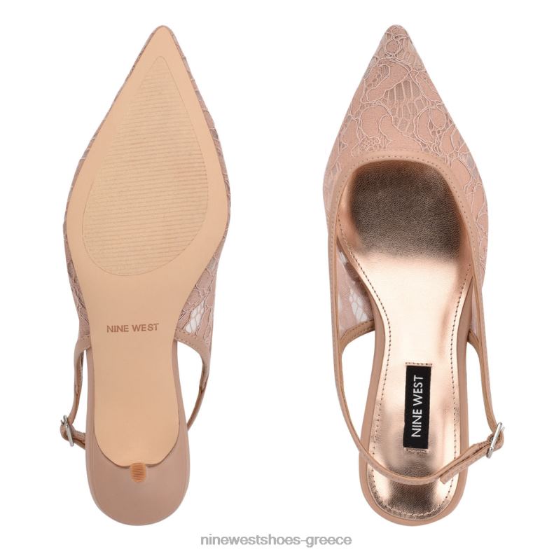 Nine West αρένα slingback τακούνια 2JJ4N1092 γυμνή δαντέλα