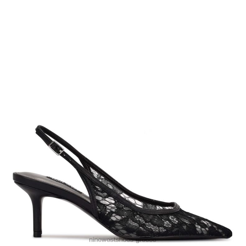 Nine West αρένα slingback τακούνια 2JJ4N1093 μαύρη δαντέλα