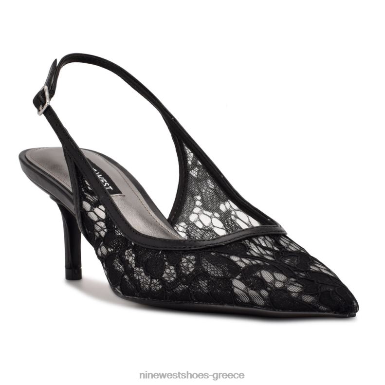 Nine West αρένα slingback τακούνια 2JJ4N1093 μαύρη δαντέλα