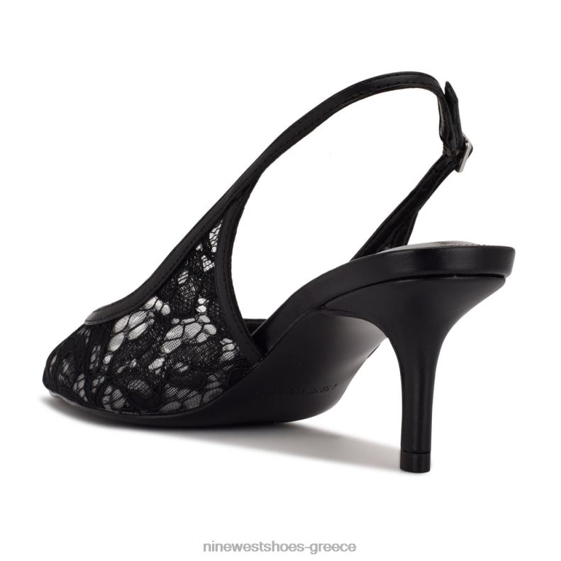 Nine West αρένα slingback τακούνια 2JJ4N1093 μαύρη δαντέλα