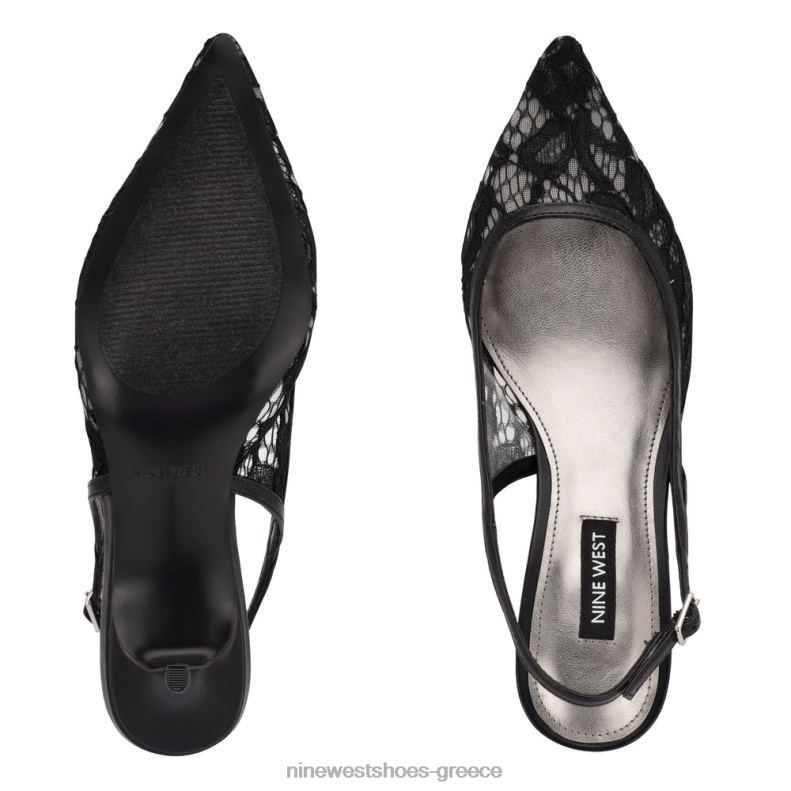 Nine West αρένα slingback τακούνια 2JJ4N1093 μαύρη δαντέλα