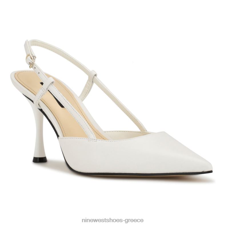 Nine West αντλίες πέους slingback 2JJ4N1392 λευκό δέρμα