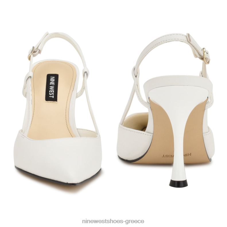 Nine West αντλίες πέους slingback 2JJ4N1392 λευκό δέρμα