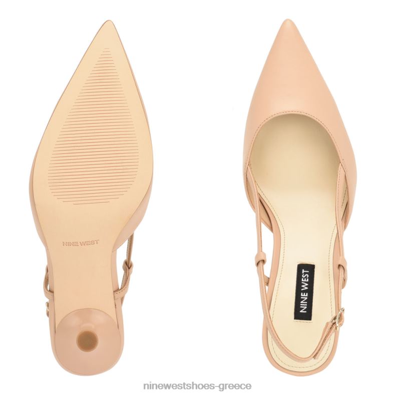 Nine West αντλίες πέους slingback 2JJ4N1393 ζεστό ρουζ δέρμα