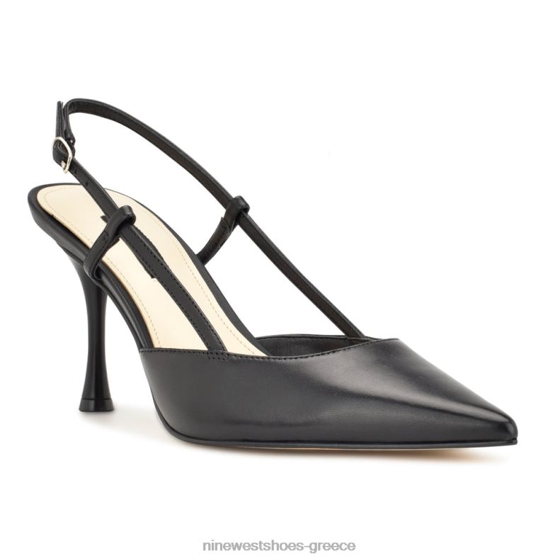 Nine West αντλίες πέους slingback 2JJ4N1395 μαύρο δέρμα