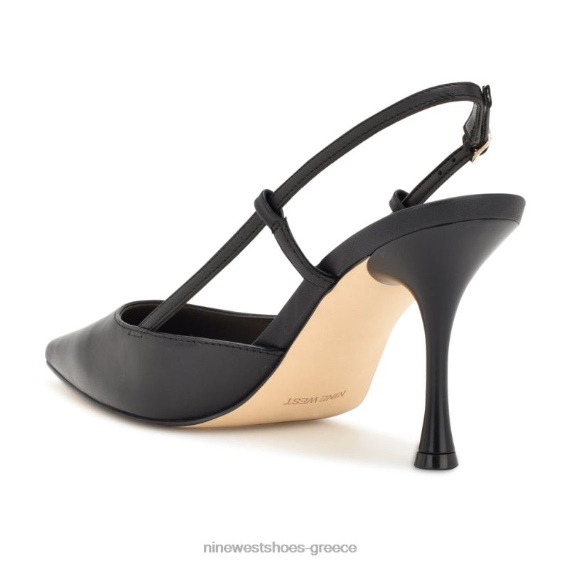 Nine West αντλίες πέους slingback 2JJ4N1395 μαύρο δέρμα