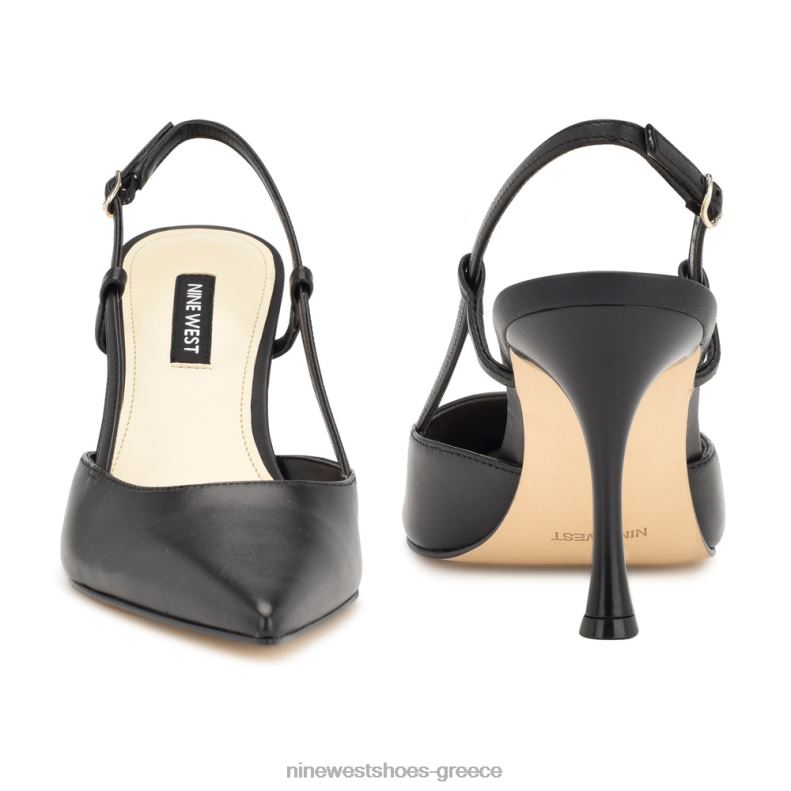 Nine West αντλίες πέους slingback 2JJ4N1395 μαύρο δέρμα