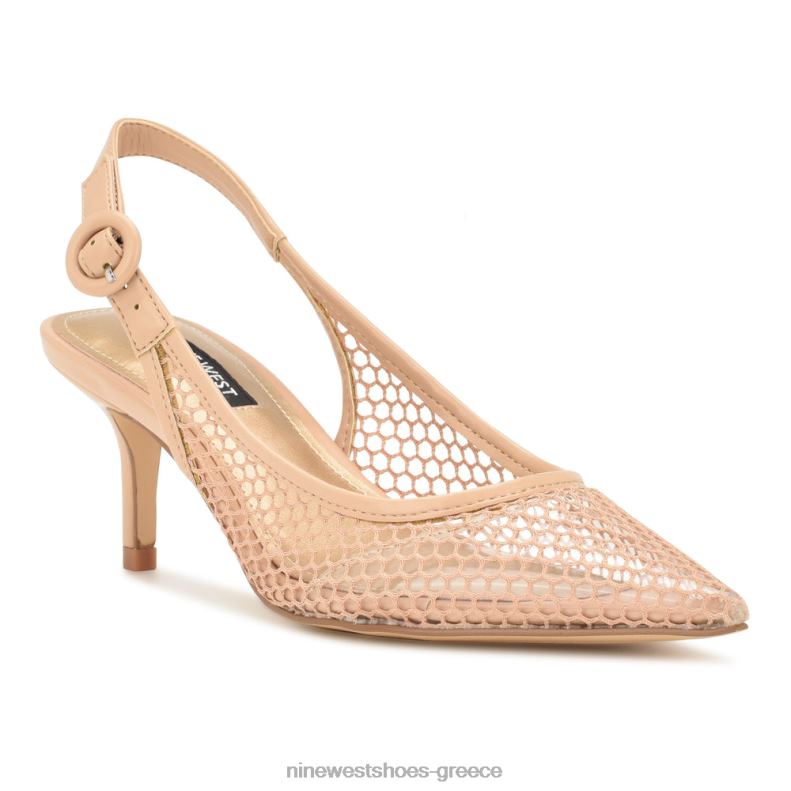 Nine West πολλές αντλίες πλέγματος slingback 2JJ4N1406 ζεστό ρουζ/διαφανές