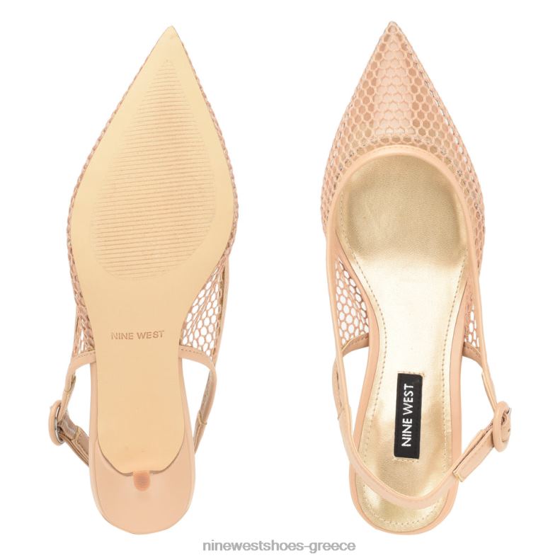 Nine West πολλές αντλίες πλέγματος slingback 2JJ4N1406 ζεστό ρουζ/διαφανές