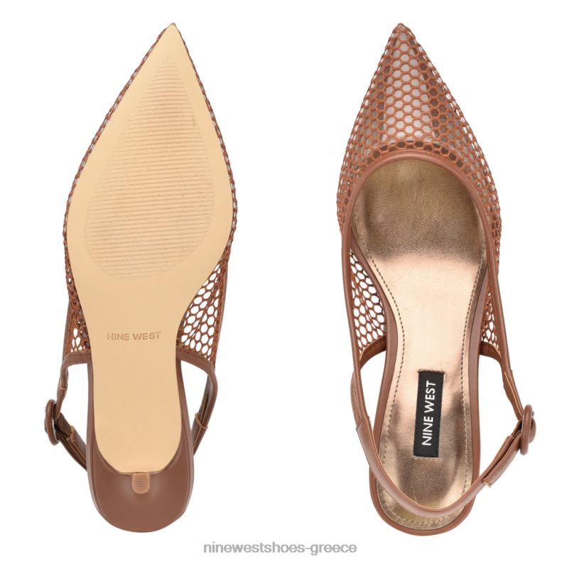 Nine West πολλές αντλίες πλέγματος slingback 2JJ4N1407 καφέ/διαφανές