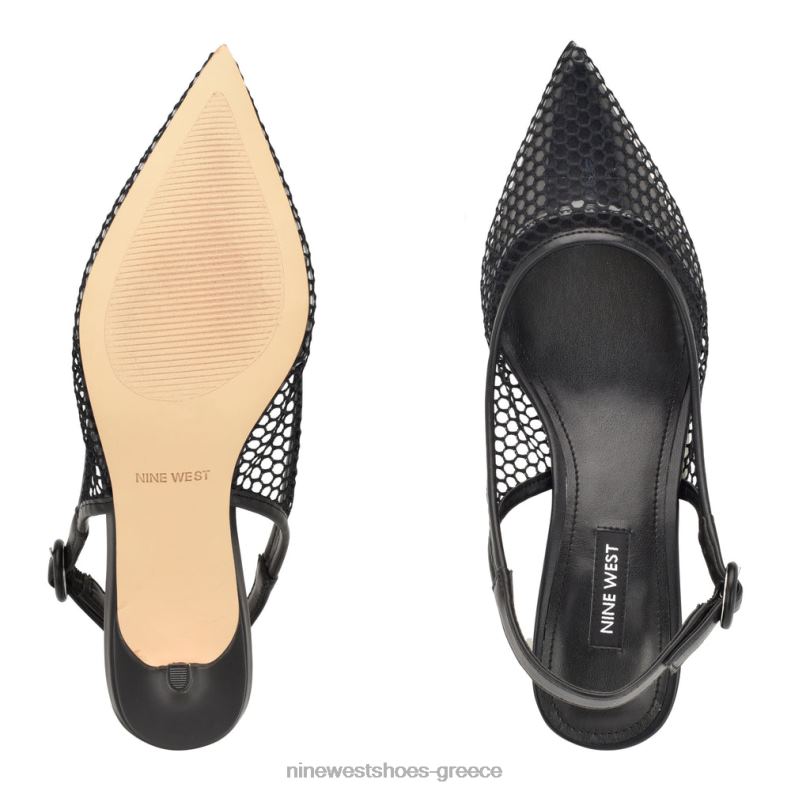 Nine West πολλές αντλίες πλέγματος slingback 2JJ4N1408 μαύρο/διαυγές