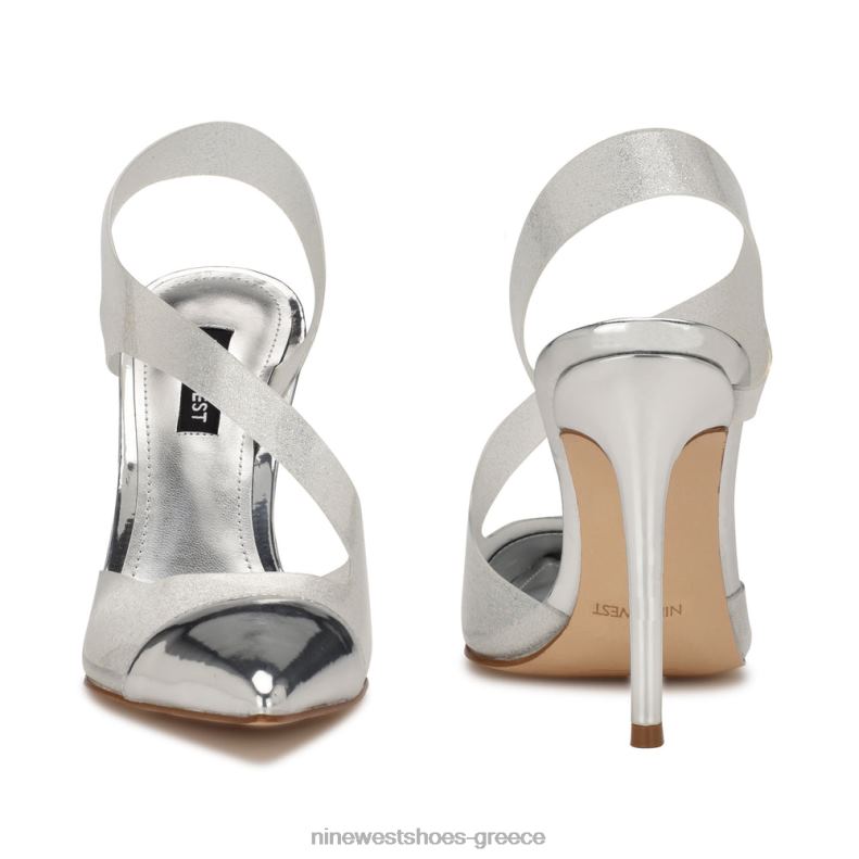 Nine West άψογες μυτερές αντλίες slingback 2JJ4N1409 ασημί/διαφανές