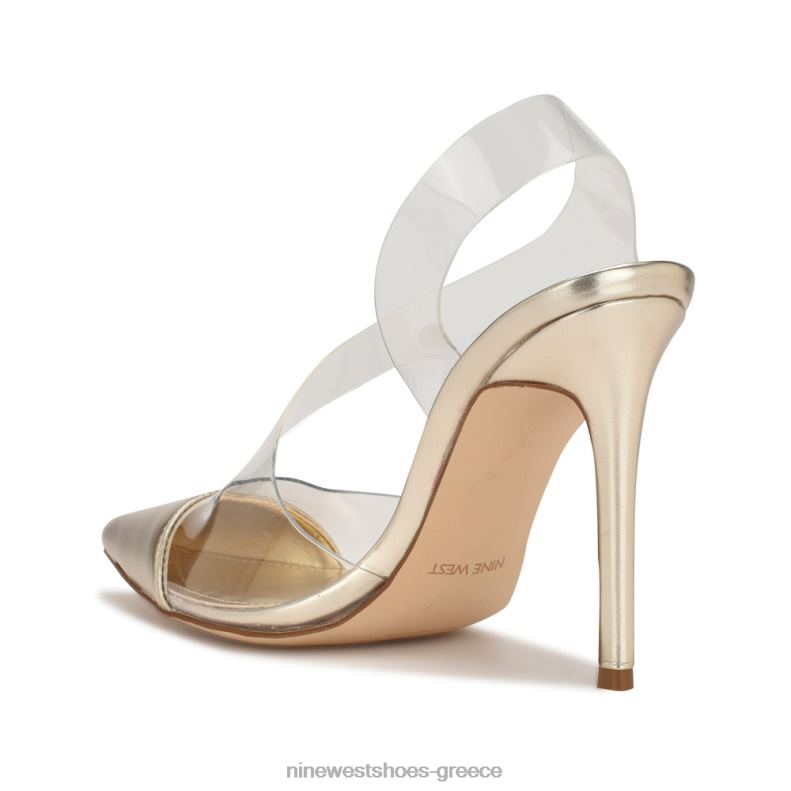 Nine West άψογες μυτερές αντλίες slingback 2JJ4N1410 πλατινένιος/καθαρός