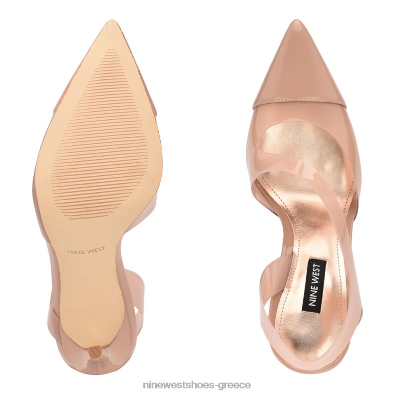 Nine West άψογες μυτερές αντλίες slingback 2JJ4N1411 γυμνός/καθαρός